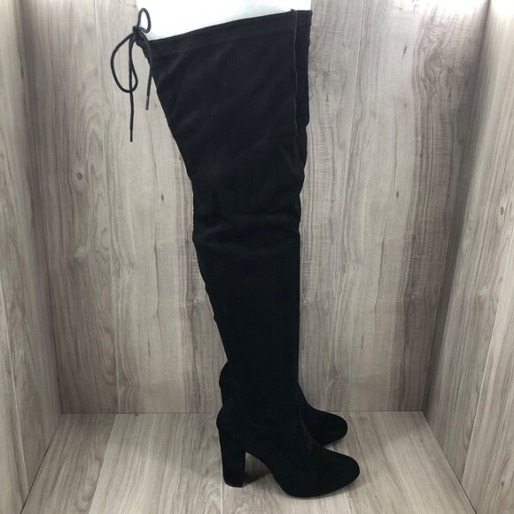 Oliva Ferguson OTK Boots Womens 8.5 Black Pull On Over The Knee - Picture 1 of 11
